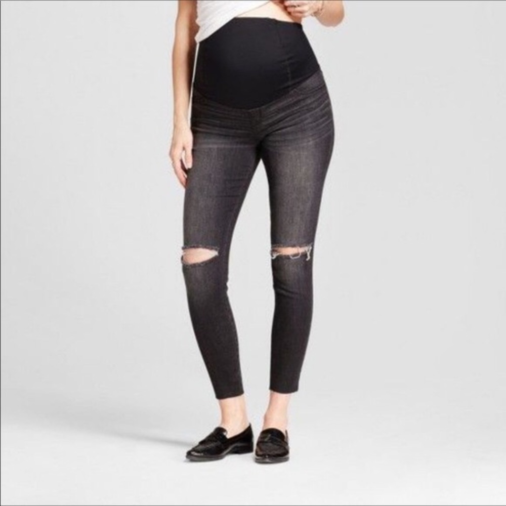 Isabel Maternity Black Distressed Jeggings - 18